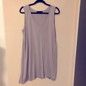 MARIE SAINT PIERRE GREY V NECK SLEEVELESS TUNIC TANK MINIMALIST